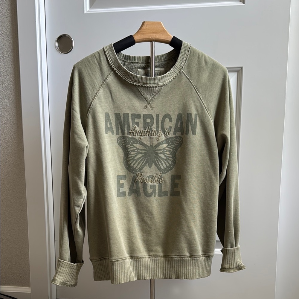 American Eagle Outfitters Green Crewneck Sweater